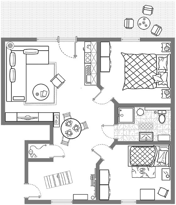 Grundriss Ferienwohnung Düne