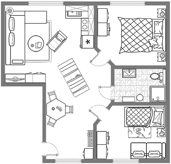 Grundriss Ferienwohnung Hagebutte